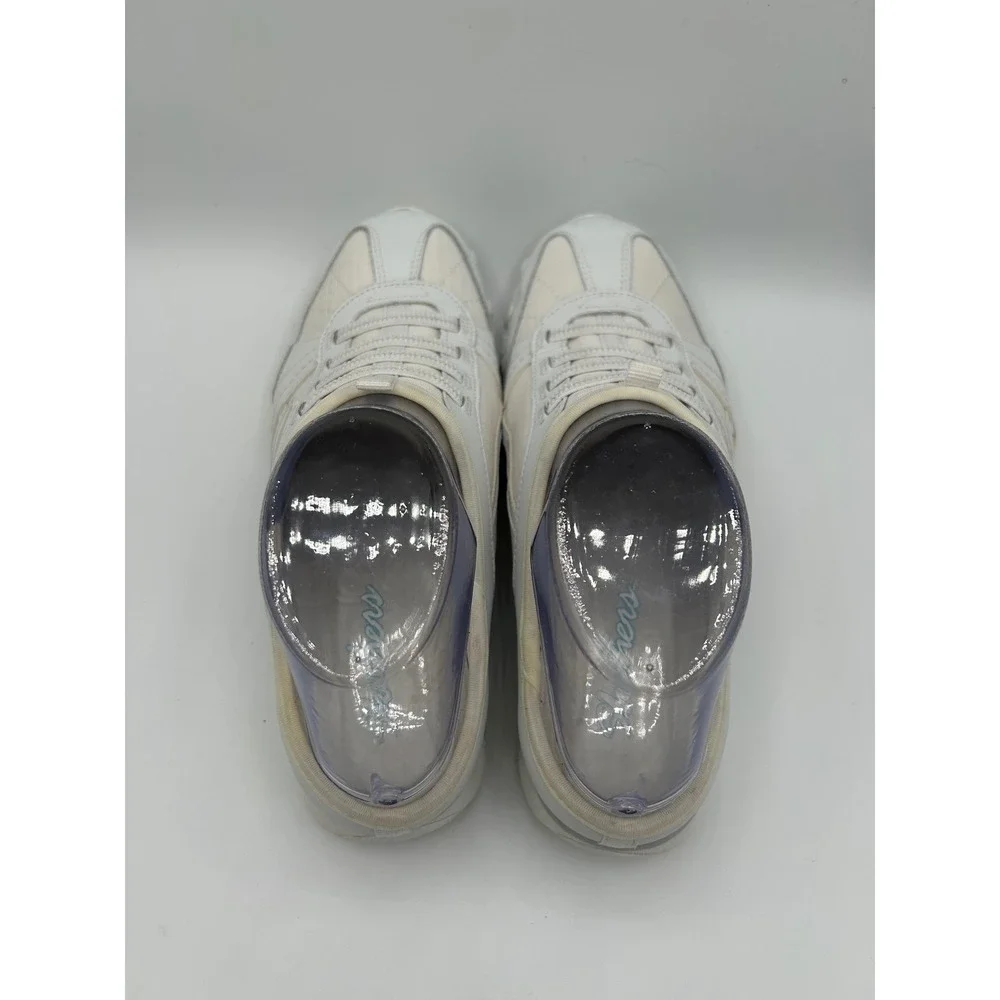 Skechers 22043 Women White Leather Textile Bungee Slip On Mule Sneakers Size 7.5
